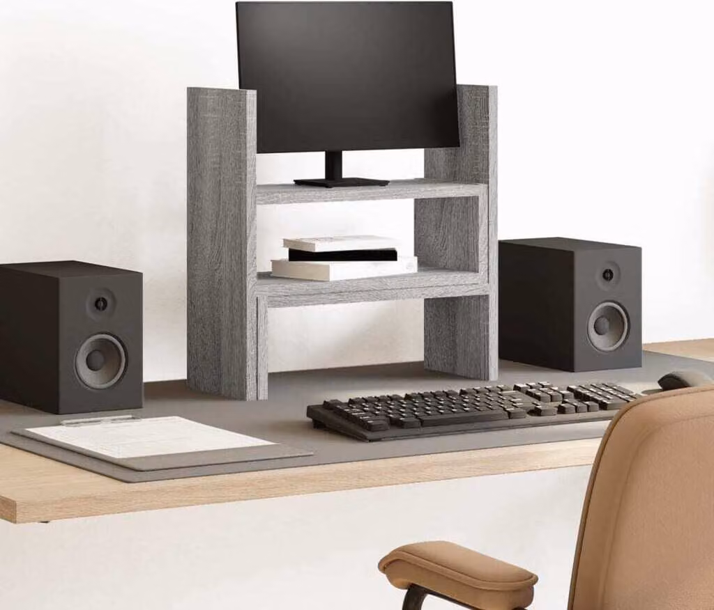 Maison Exclusive - Organizer da scrivania regolabile, grigio Sonoma, 40x17x41 cm
