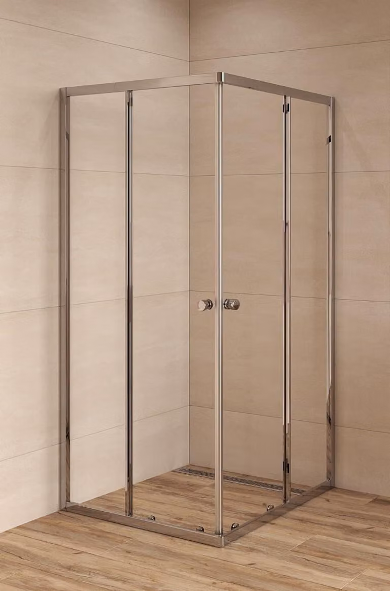 Cabina doccia SAT Project, 90x90 cm, porta scorrevole, vetro trasparente, trattamento EasyClean, finitura cromata