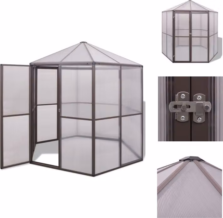 vidaXL Serra in alluminio 240×211×232 cm - Serre