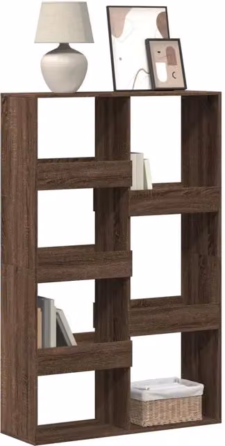 Libreria vidaXL in Legno Multistrato Marrone per Soggiorno L: 100 cm, P: 33 cm, H: 155,5 cm – 1