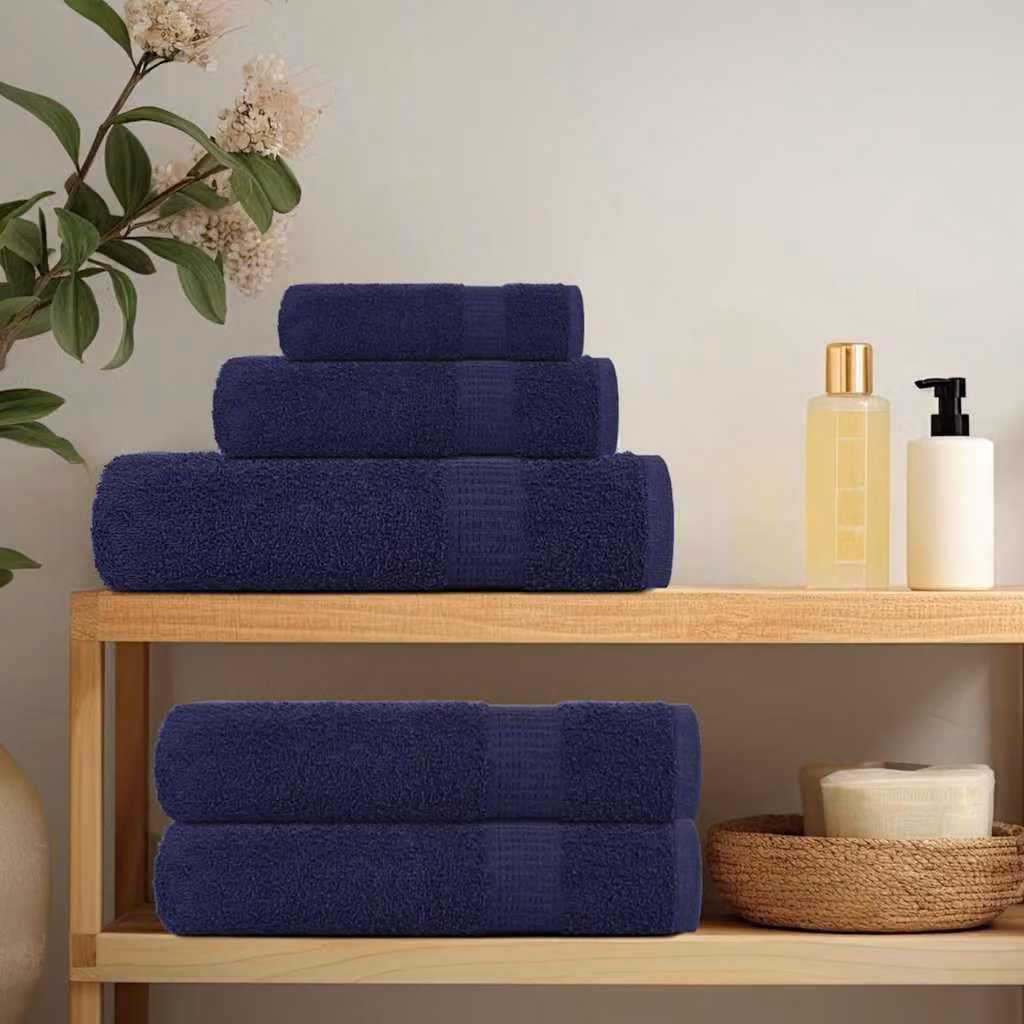 vidaXL Asciugamani da bagno FROGN 10 pz Blu navy 30x30 cm 360 g/m²