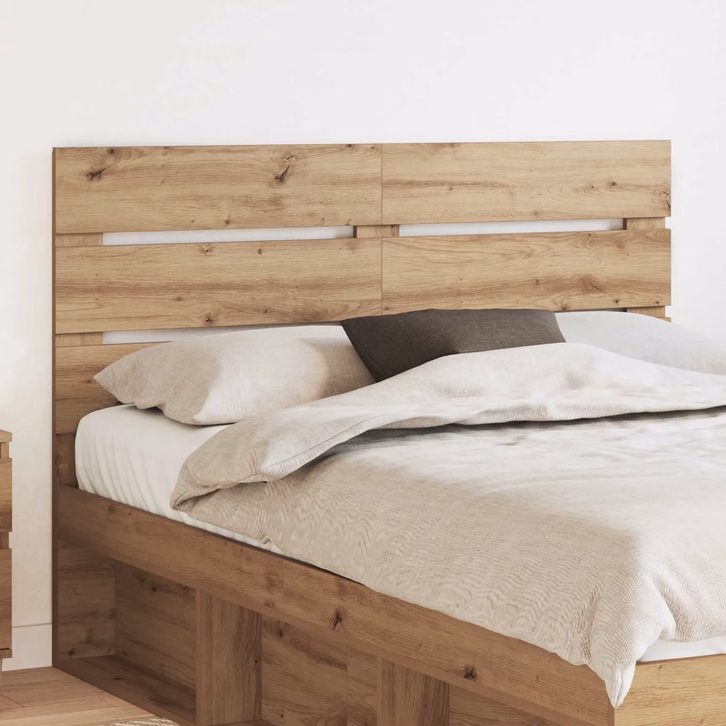 Testiera per letto vidaXL in legno ingegnerizzato Rovere, marrone opaco, L: 143 cm, H: 100 cm, P: 3 cm