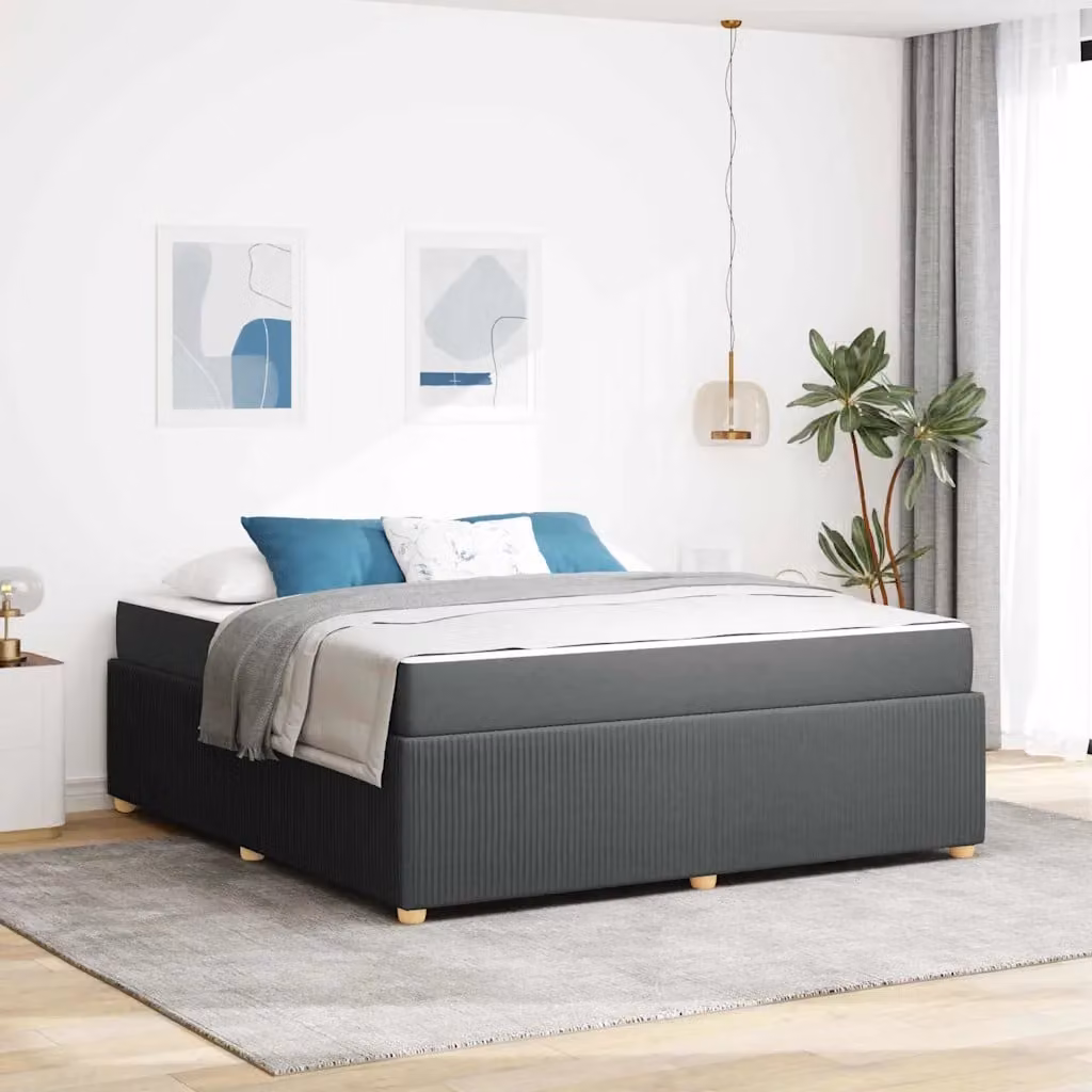 Struttura del letto imbottita vidaXL in tessuto grigio L: 180 cm, P: 200 cm, H: 66 cm – 1