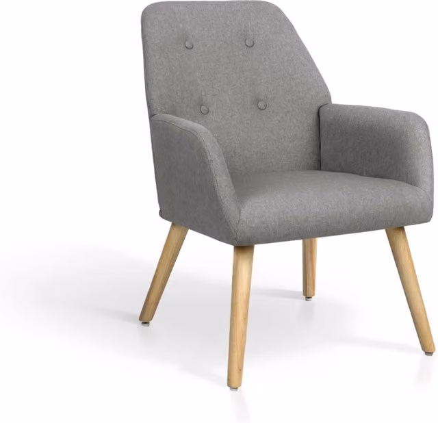 Poltrona Hispanohogar tessuto grigio con gambe Hispanohogar legno 81x61x68
