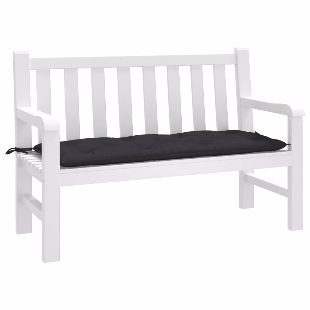 vidaXL Cuscino per Panca Nero in Poliestere, Impermeabile e Traspirante, L/P/H: 120 x 50 x 7 cm