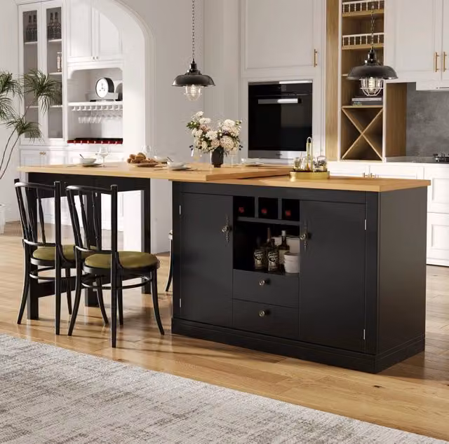 Tavolo bar estensibile girevole con contenitore 120-180 cm