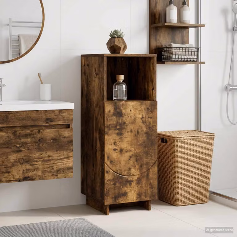 Mobile bagno vidaXL Rovere Fumo, L/P/H: 36,5 x 38 x 95 cm