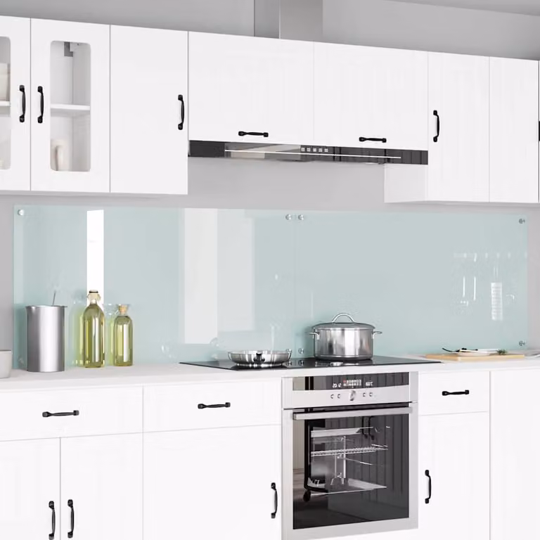 Set di 2 schienali da cucina vidaXL in vetro temperato bianco, L: 120 cm, H: 60 cm