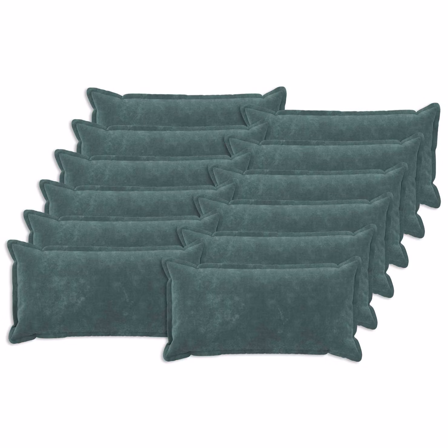 vidaXL Cuscino con cuscino HOUTEN 12 pz Blu mare Fleece in microfibra