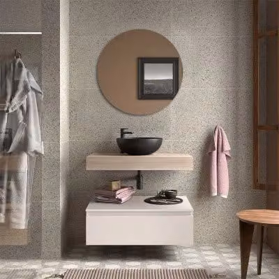Composizione bagno Sumo con pensile e cassettiera sospesa in rovere bali e bianco opaco L: 80 cm, P: 46 cm, H: 27 cm – 1