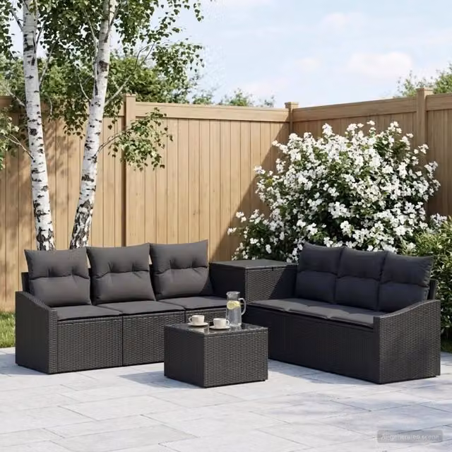 Set di divani 8 pz Nero 55 x 55 x 37 cm 3448206