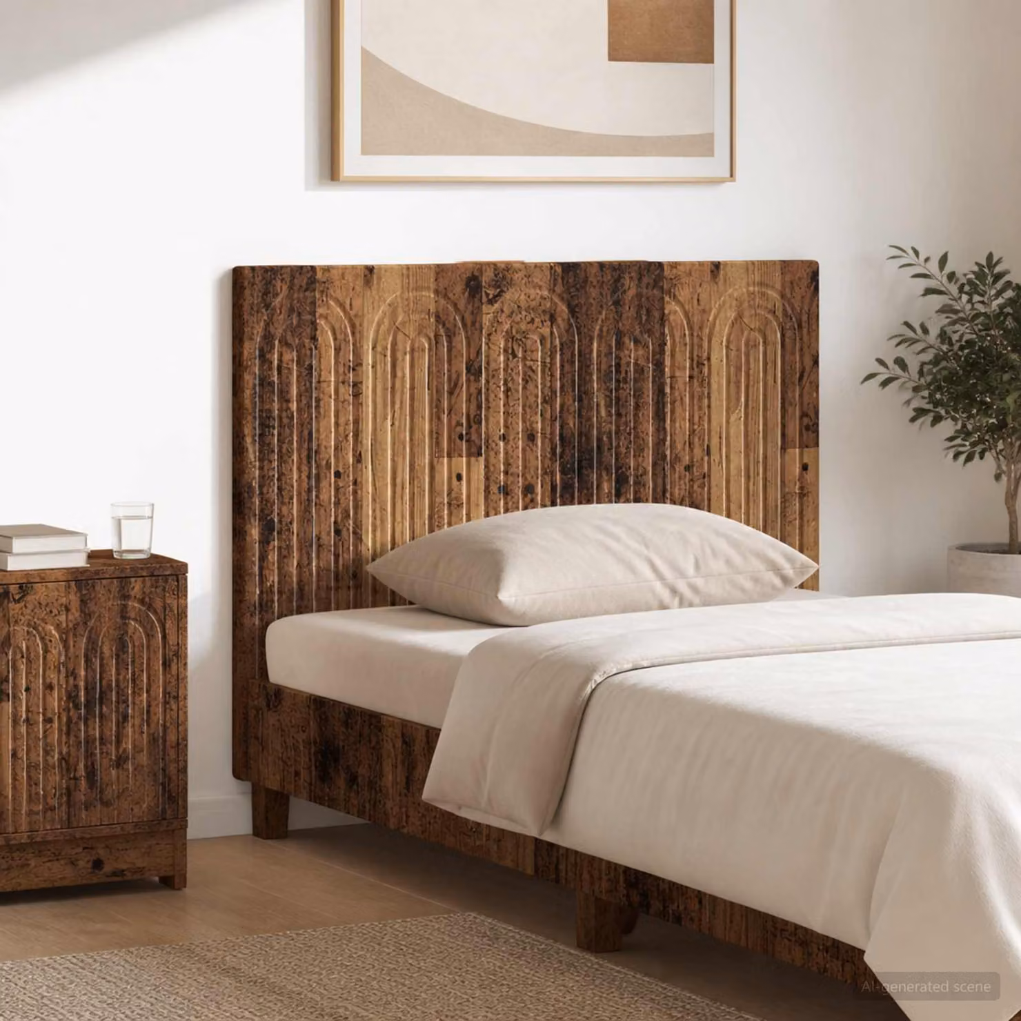Testiera da muro vidaXL ALKMAAR in legno ingegnerizzato, colore marrone antico, stile moderno