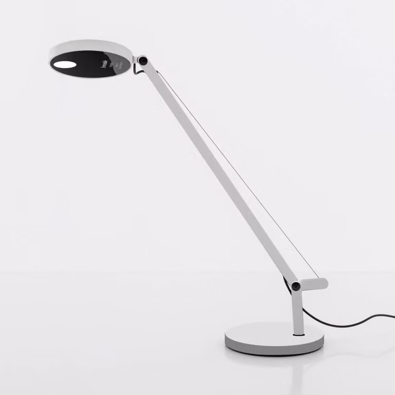 Artemide Lampada da scrivania Demetra Micro, dimmerabile, Bianco / Opale, Studio / Ufficio, Alluminio, Design, Lampada da tavolo LED