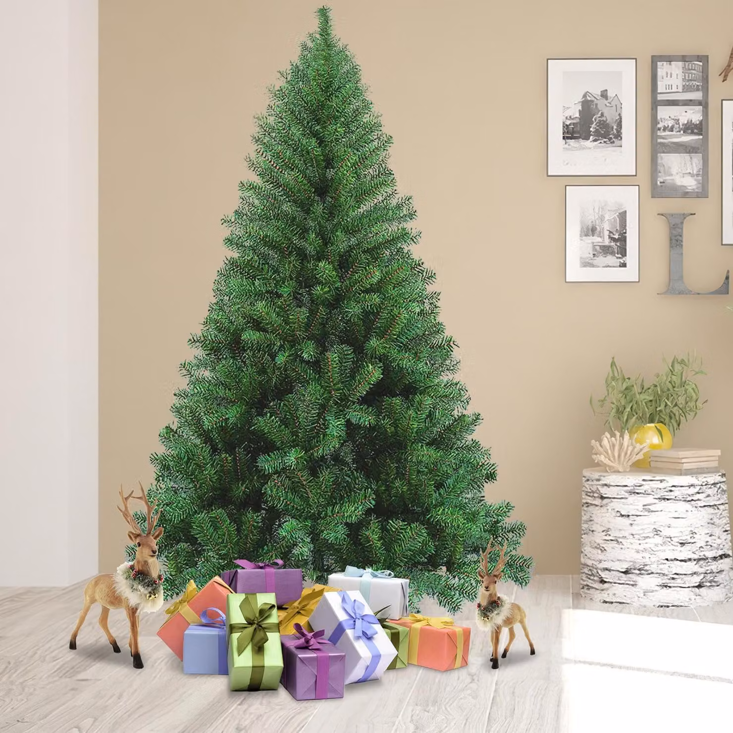 Izrielar Albero di Natale Artificiale 180 cm Abete con supporto per decorazione natalizia riutilizzabile Verde