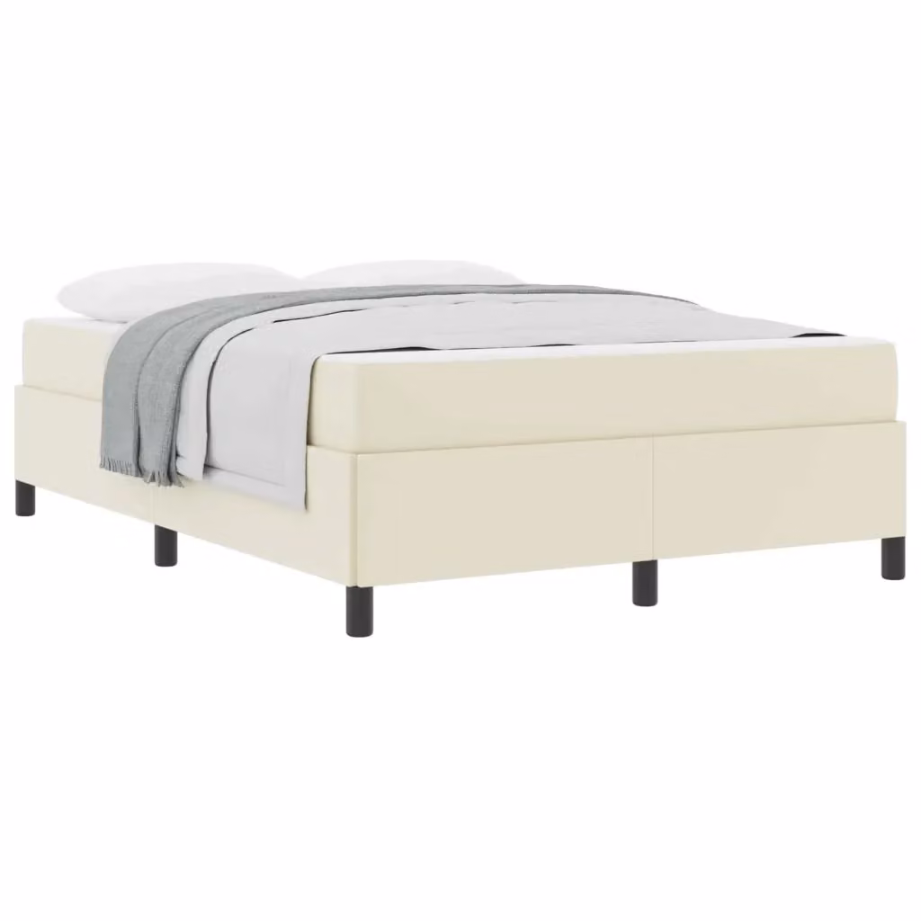 Giroletto con struttura imbottita in tessuto beige per camera da letto L/P: 140 x 190 cm – 2