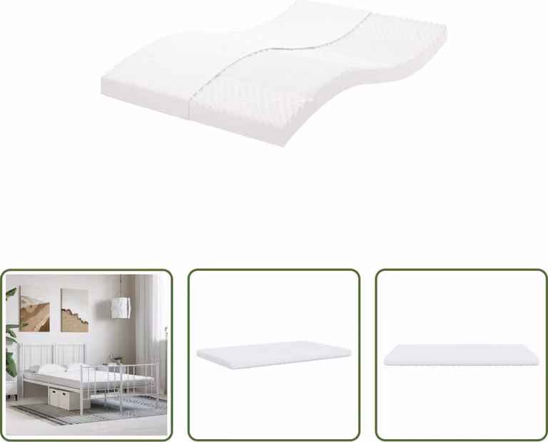 The Living Store Materasso in schiuma Bianco 140x190 cm a 7 zone livello di rigidità 20 ILD