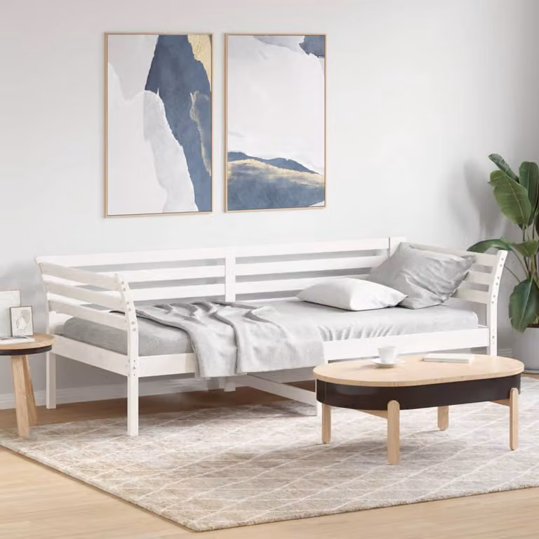 vidaXL Dormeuse in legno di pino massello bianco L/P: 100 x 200 cm