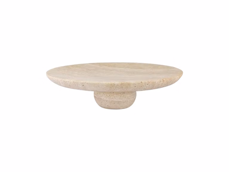 Travertine Pedestal Centrotavola - Linen