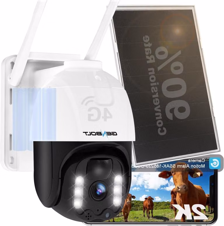 Telecamera di sicurezza 4G - Telecamera wireless - Telecamera per esterni - Telecamera solare - Telecamera con scheda SIM