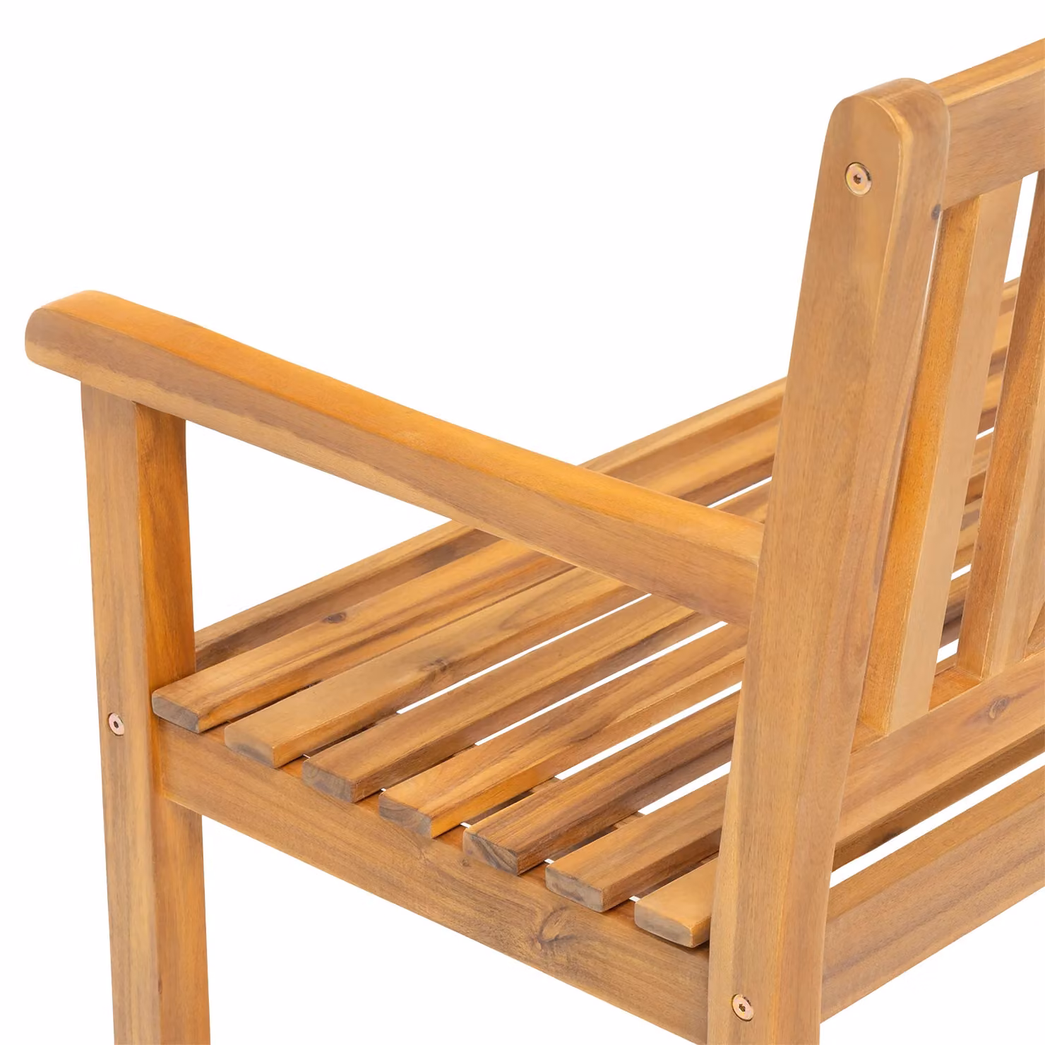 Vestiamo Casa Giardino Panchina da Giardino in Legno di Acacia Marrone H 91 x L 120 x P 62 cm – 3