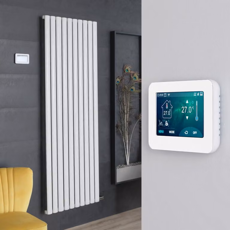 Radiatore Elettrico di Design Verticale Bianco - 1784 x 590mm - con Termostato Wi-Fi Touchscreen