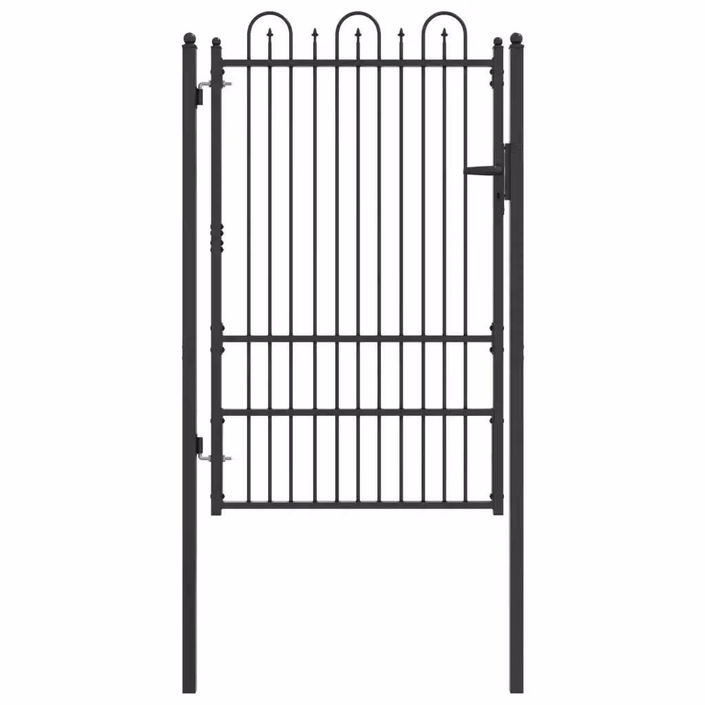 Cancello singolo per recinzione DRONTEN vidaXL in acciaio nero L: 104 cm, H: 205 cm, P: 1 cm – 2