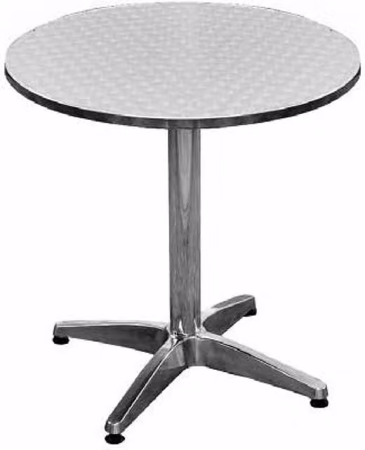 Tavolo tondo da giardino Vorghini in alluminio e metallo color argento, diametro: 70 cm