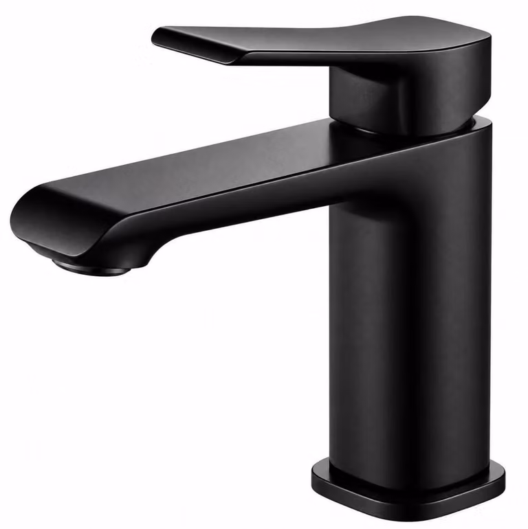 Miscelatore monocomando per lavabo, 86 mm, finitura nera opaca, in ottone