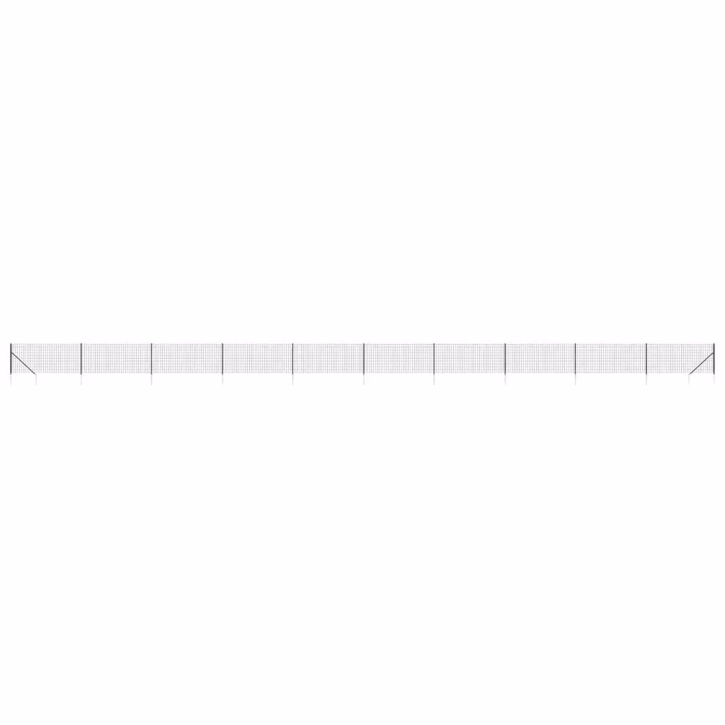 Recinzione Metallica con Picchetti di Ancoraggio vidaXL in Acciaio Zincato Rivestito in PVC Colore Antracite L: 25 m, H: 0,8 m – 2