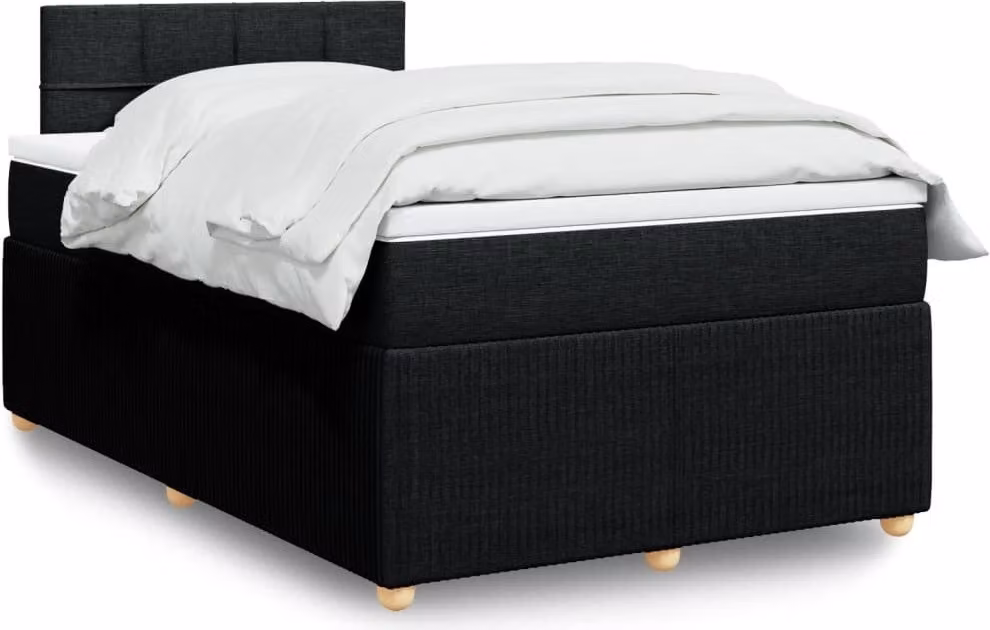Maison Exclusive - Letto boxspring con materasso nero 120x200 cm Tessuto