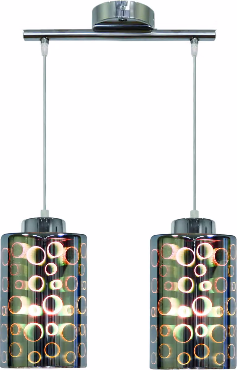 Lampada a sospensione NOCTURNO cromata-nera 2xE27x40W vetro, dimensioni: 115x44x12 cm, IP20, Candellux
