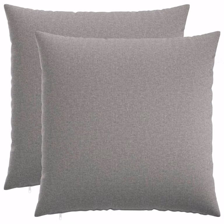 Set di 2 federe vidaXL HEERLEN Grigio, tessuto in poliestere, L 55 cm x P 55 cm