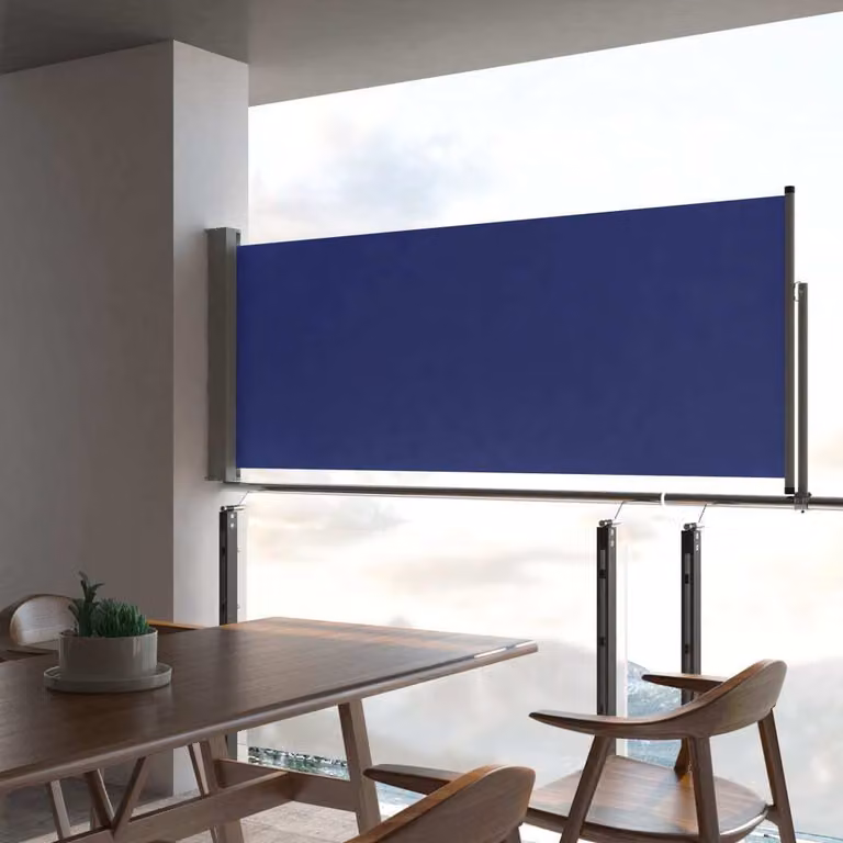 The Living Store Tenda laterale estensibile 100x300 cm Blu
