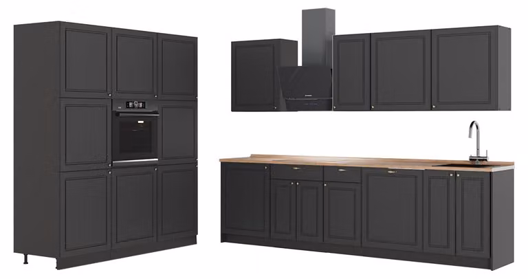 Cucina componibile Vicco Fame-Line Oro-antracite rustico/Antracite 460 cm, PL Rovere, Model 63753