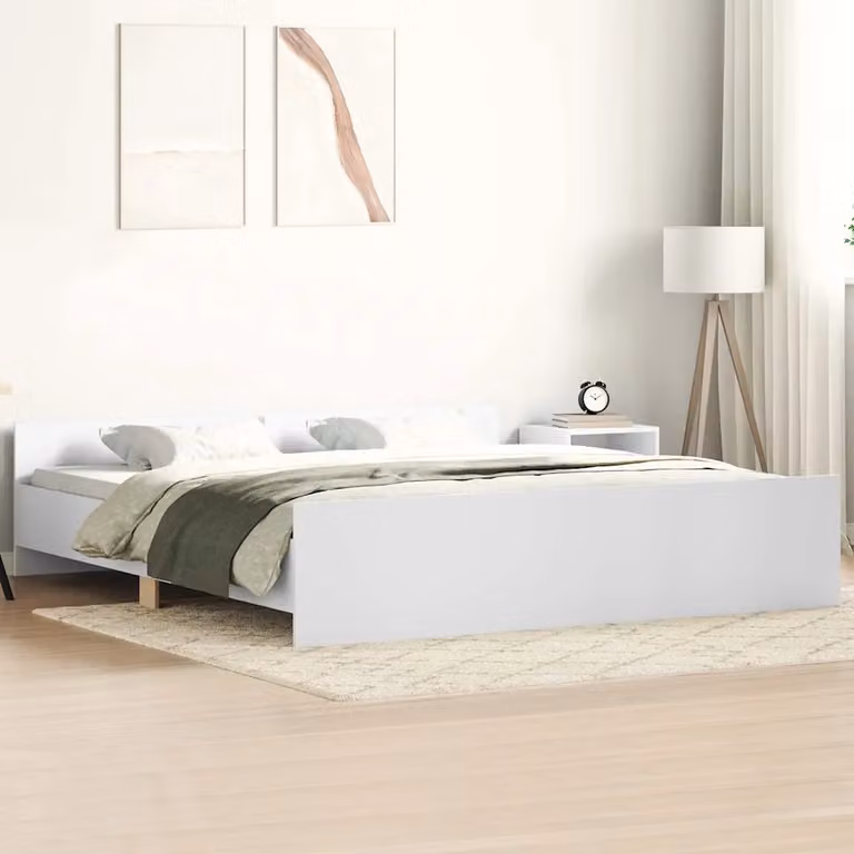 vidaXL Giroletto con Testiera e Pediera Bianco L: 160 cm, P: 200 cm