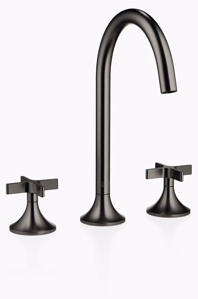 Dornbracht VAIA Mélangeur de lavabo à trois trous avec vidage, poignée croisillon, saillie 168mm, 20713809-99, 20713809-99