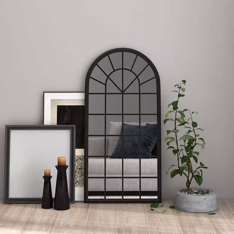 Specchio rettangolare vidaXL in metallo e vetro nero per uso interno L: 90 cm, P: 45 cm