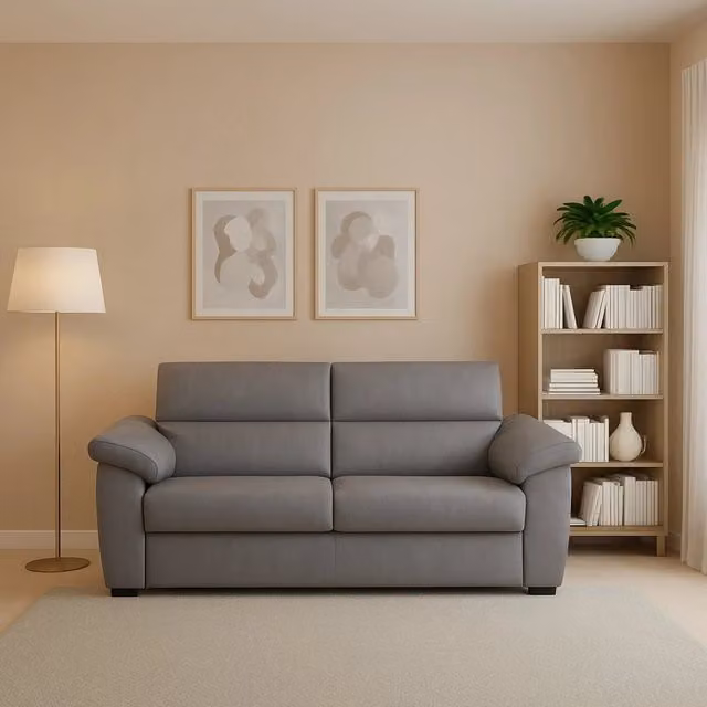 Divano Fisso 2 Posti Gorreto DMORA Grigio L: 205 cm, P: 95 cm, H: 100 cm