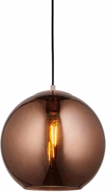 Lampada a sospensione moderna rame sfera vetro E27 Endon BOLI