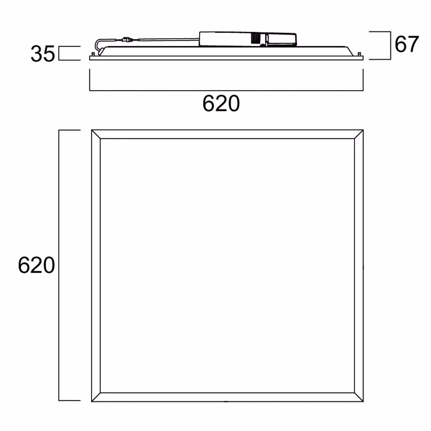 Sylvania Pannello da incasso a LED QUANTUM bianco 62x62 cm on/off 26 W UGR19 IP54, Bianco / Opale, Studio / Ufficio, Metallo