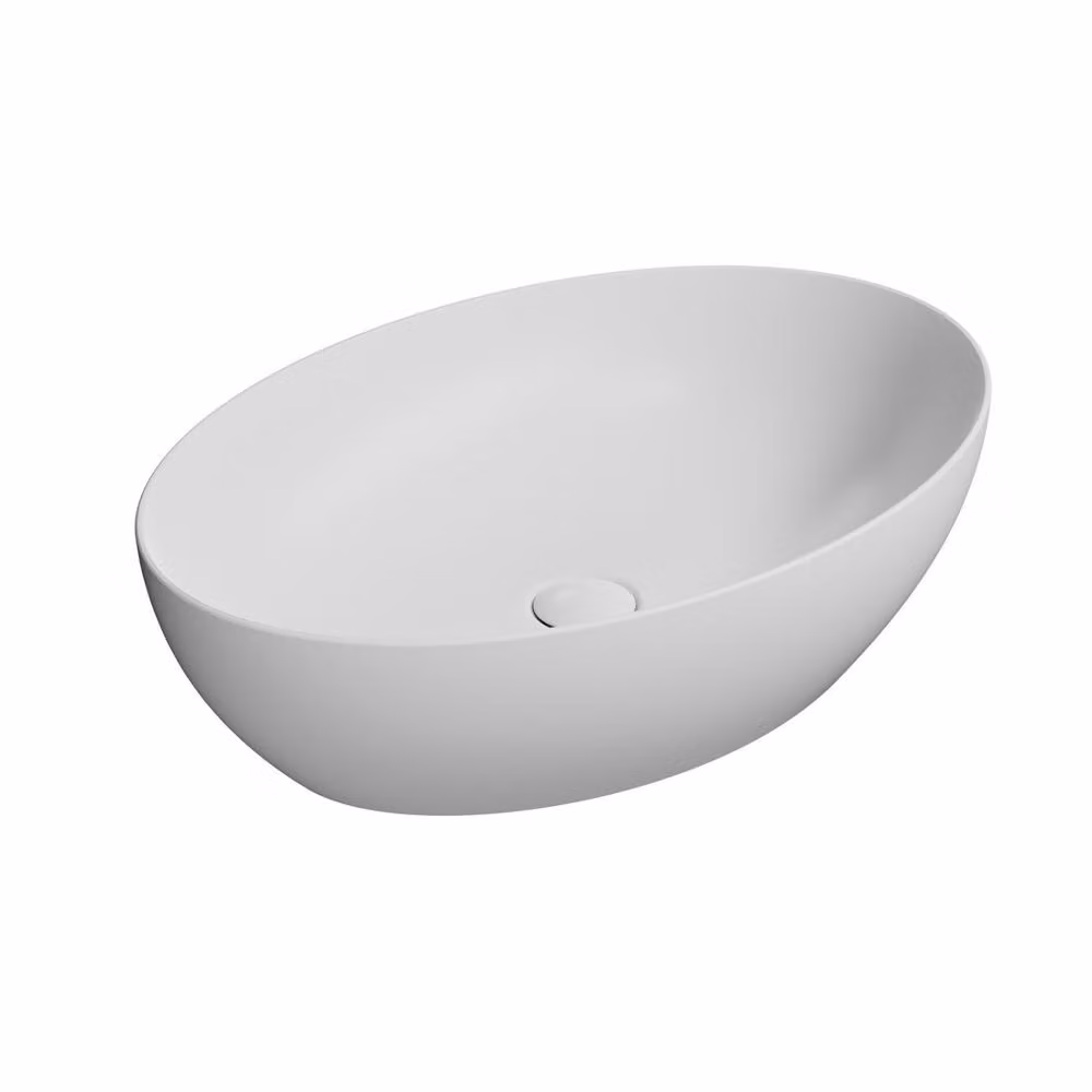 Sapho GSI Color Elements - Lavabo Pura 600x420 mm, senza foro per miscelatore, senza sfioratore, bianco opaco 884209