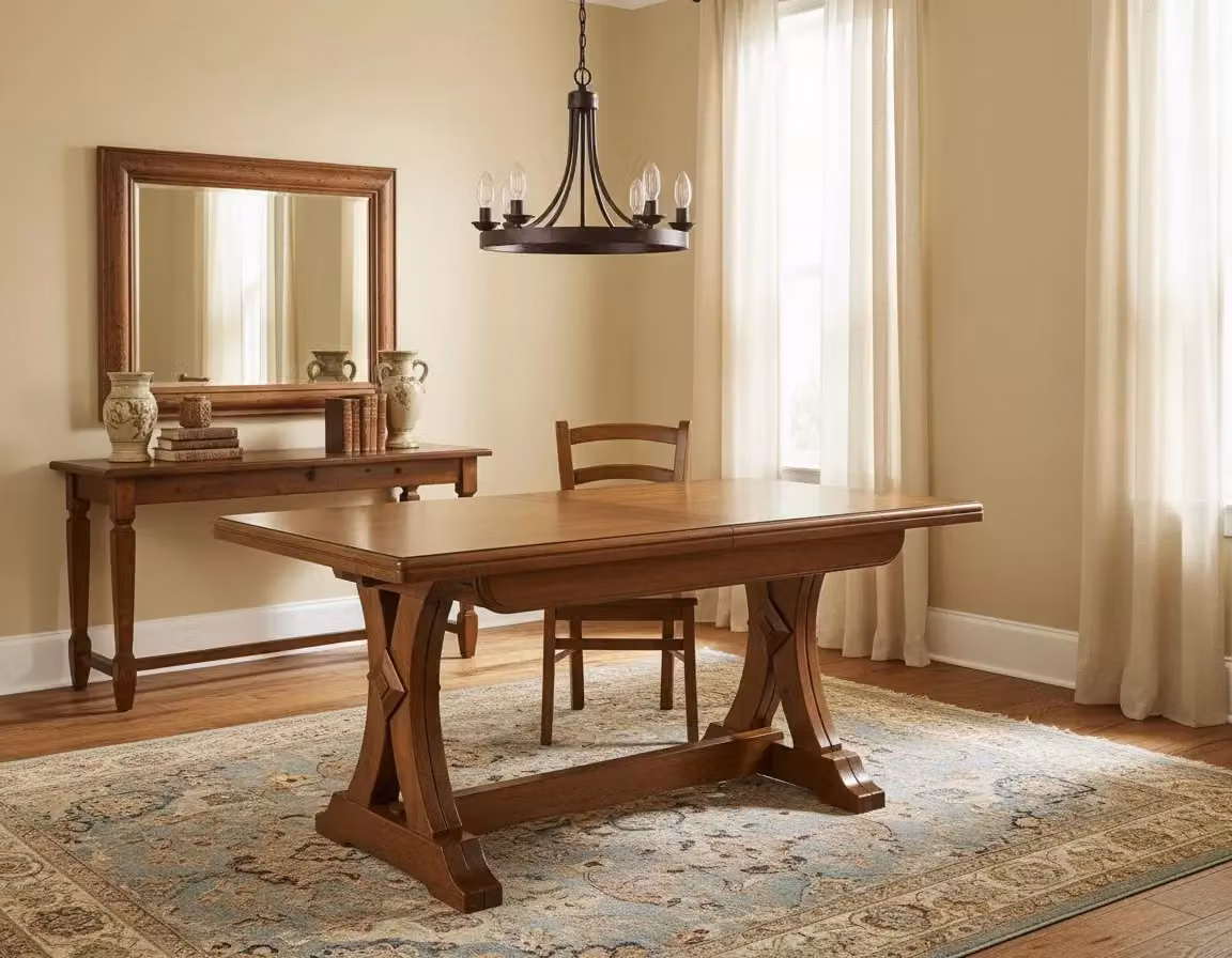 Tavolo allungabile in legno marrone stile arte povera Mobili 2G L/P/H: 160 x 70 x 85 cm – 2