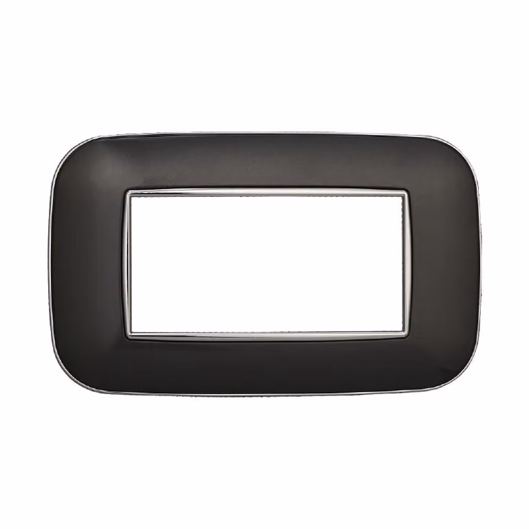 Placca compatibile Bticino Axolute 4 moduli plastica colore acciaio scuro Orbis serie Moon Ettroit AN91407