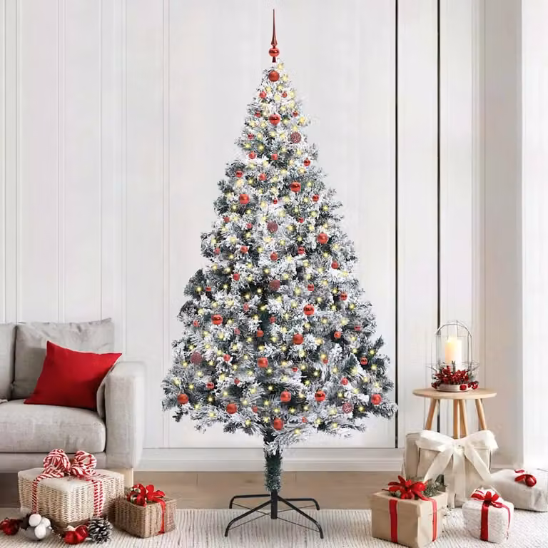 Albero di Natale artificiale moderno vidaXL bianco con 300 LED luce bianca calda