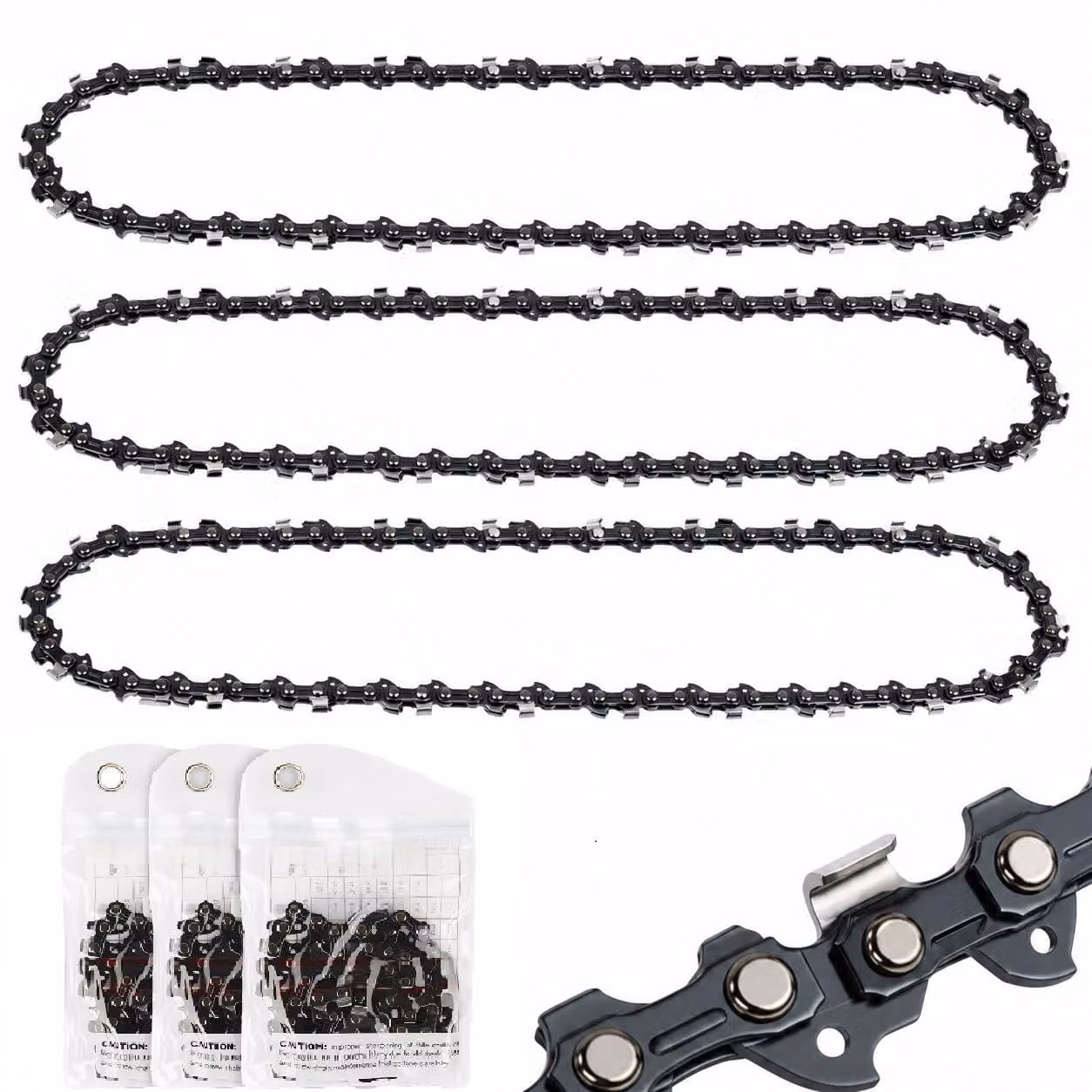 Catena da sega 3 x 35 cm, passo 3/8 inch LP, 52 maglie, spessore 1,1 mm