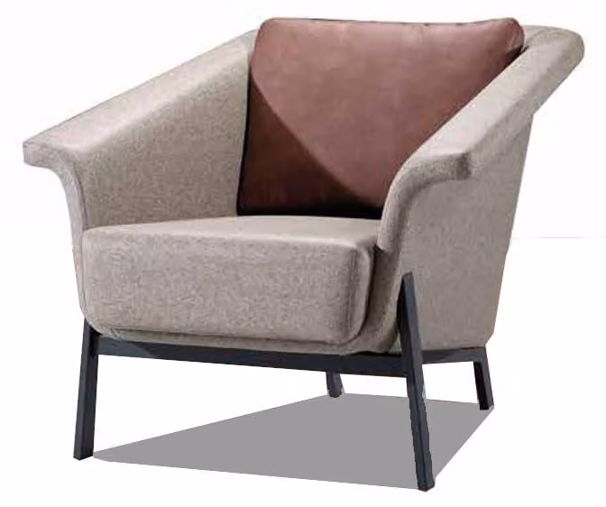 Grauer Einsitzer Designer Fernsehsessel Wohnzimmer Ledersessel 1-Sitzer