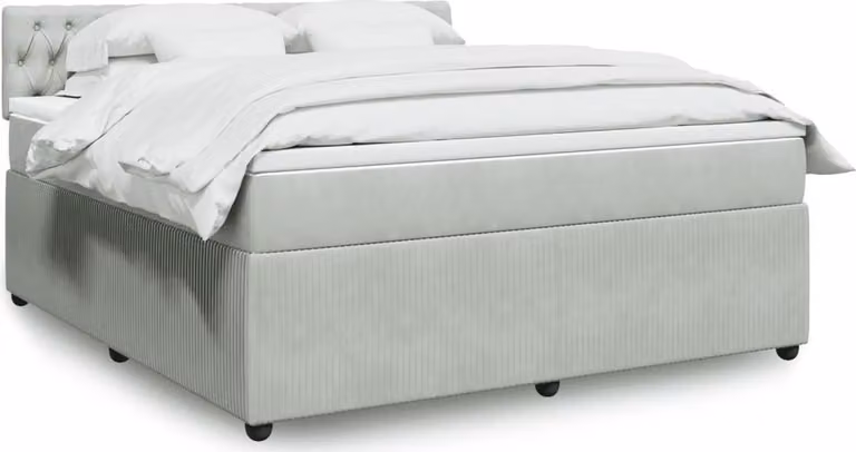 Maison Exclusive - Giroletto a Molle con Materasso Grigio Chiaro 180x200cm Velluto