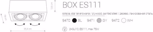 Plafoniera Nowodvorski Lighting BOX nera in legno e metallo con design moderno e regolabile