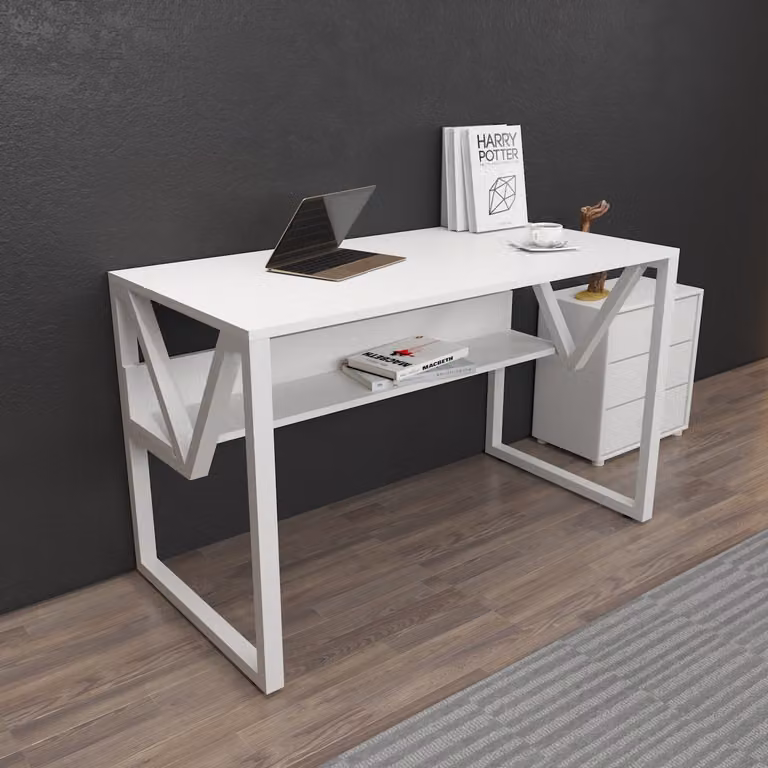 Skye Decor, Lona - Bianco, Scrivania, Bianco, 100% PANNELLI DI AGGREGATO DI LEGNO RIVESTITI IN MELAMMINA, 120 x 60 x 72,8 cm