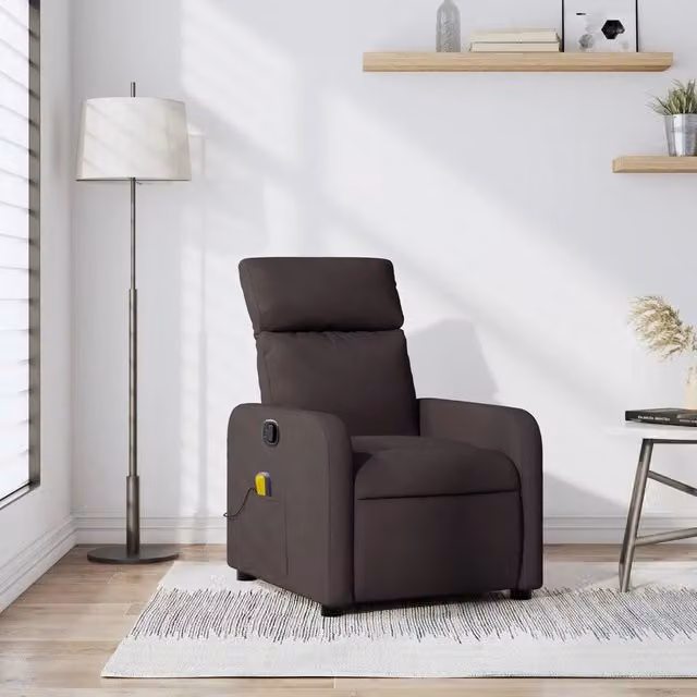 Poltrona Reclinabile Relax vidaXL in Tessuto Marrone con Braccioli – 1